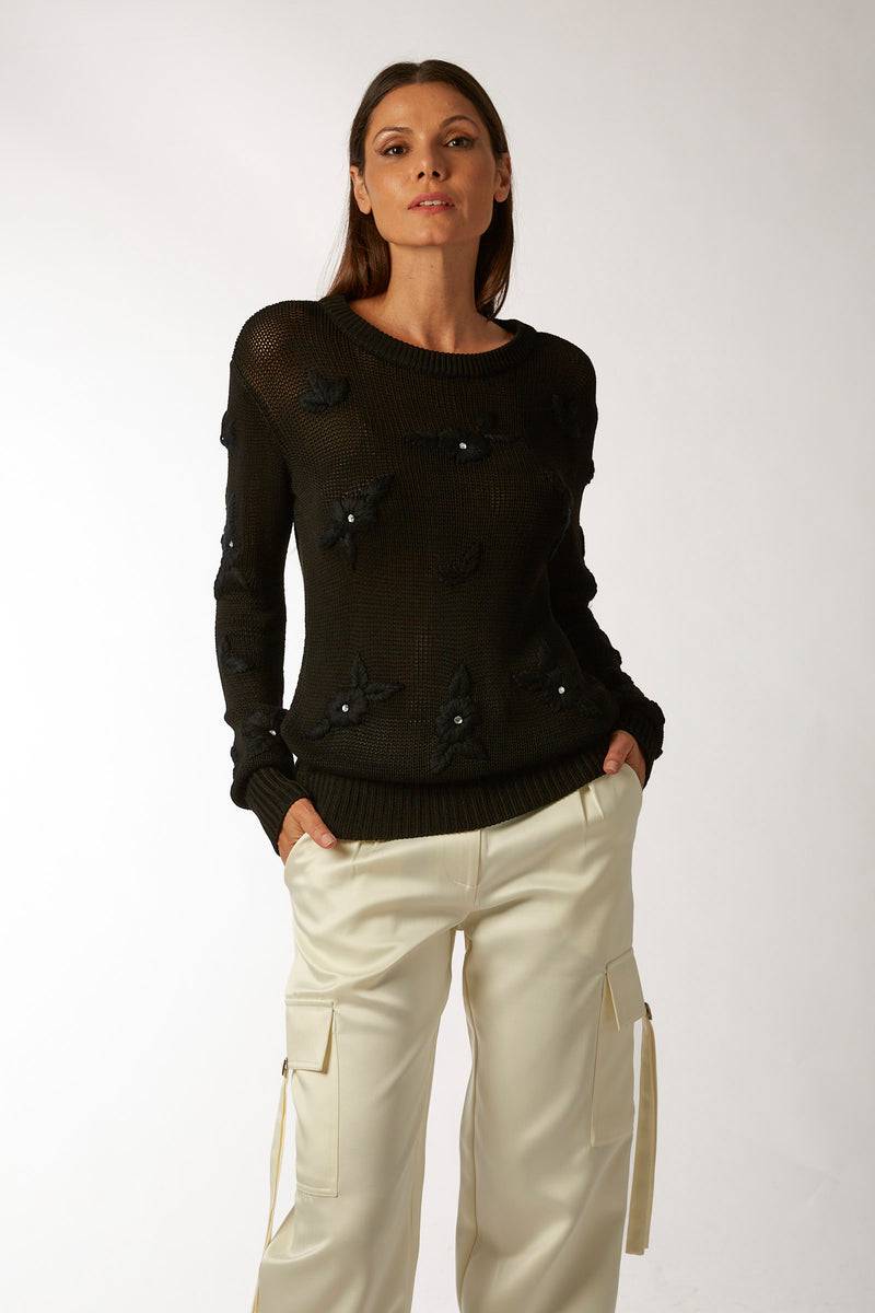 La Kore CITTA DEL MESSICO sweater with yarn embroidery Negozi Online