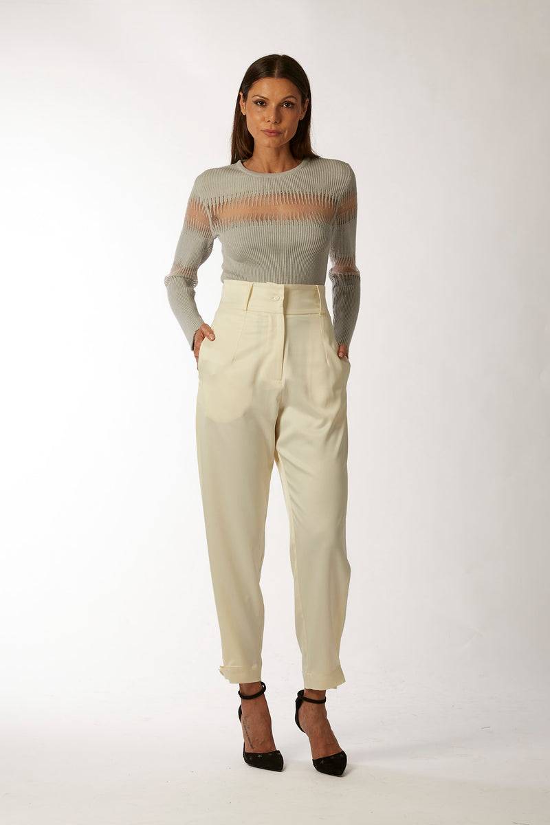 La Kore CITTA DEL CAPO pleate pants with bottom belt Acquista Ora