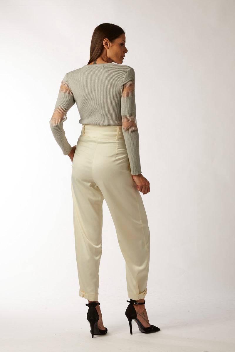 La Kore CITTA DEL CAPO pleate pants with bottom belt Acquista Ora