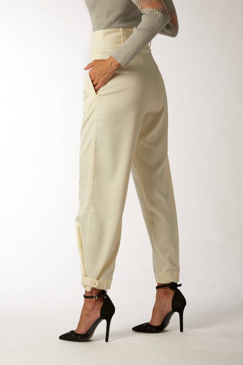 La Kore CITTA DEL CAPO pleate pants with bottom belt Acquista Ora