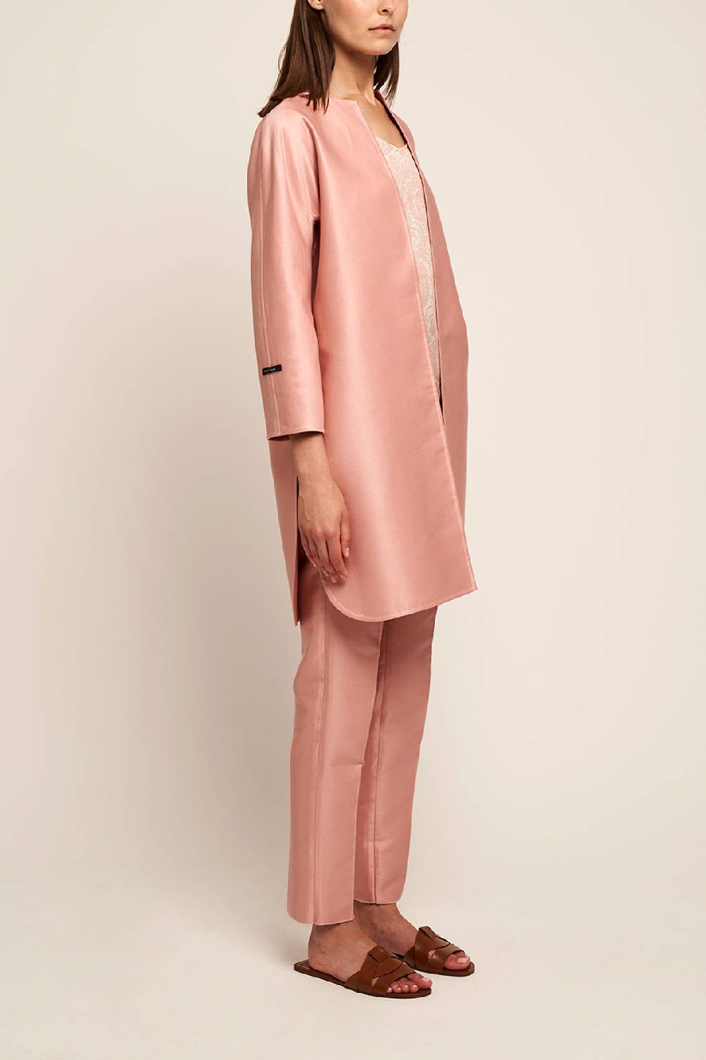 Manzoni 24 Cappotto double cotone-seta con spacchi Fino Al -60%