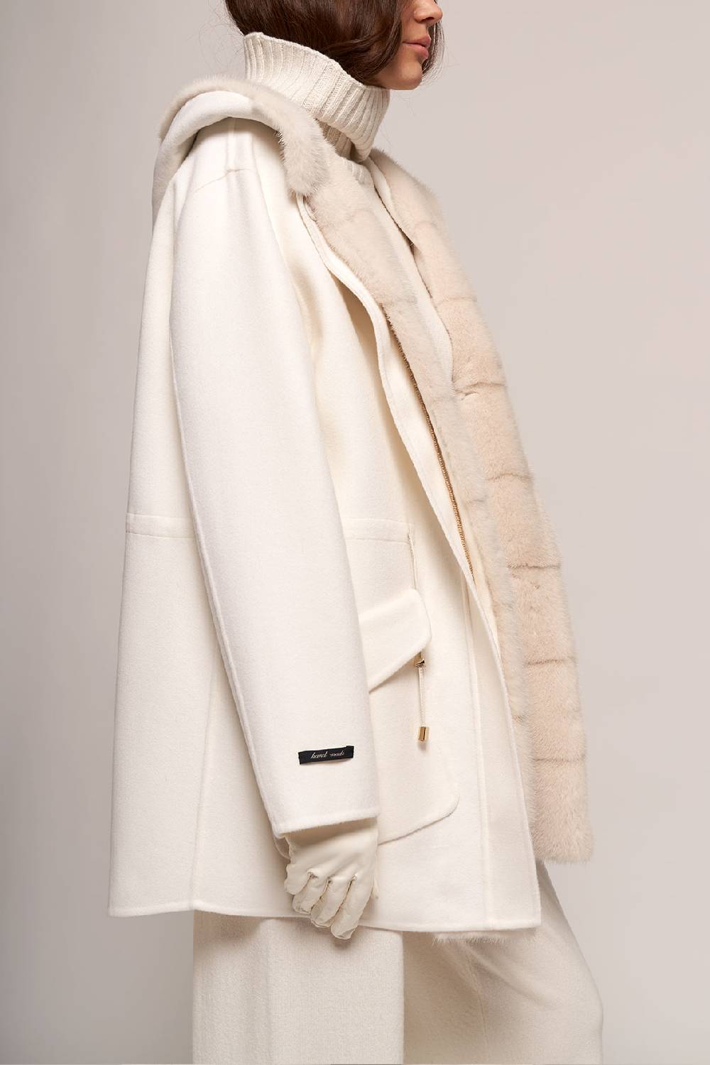 Manzoni 24 Parka in lana con bordo visone Shopping Online