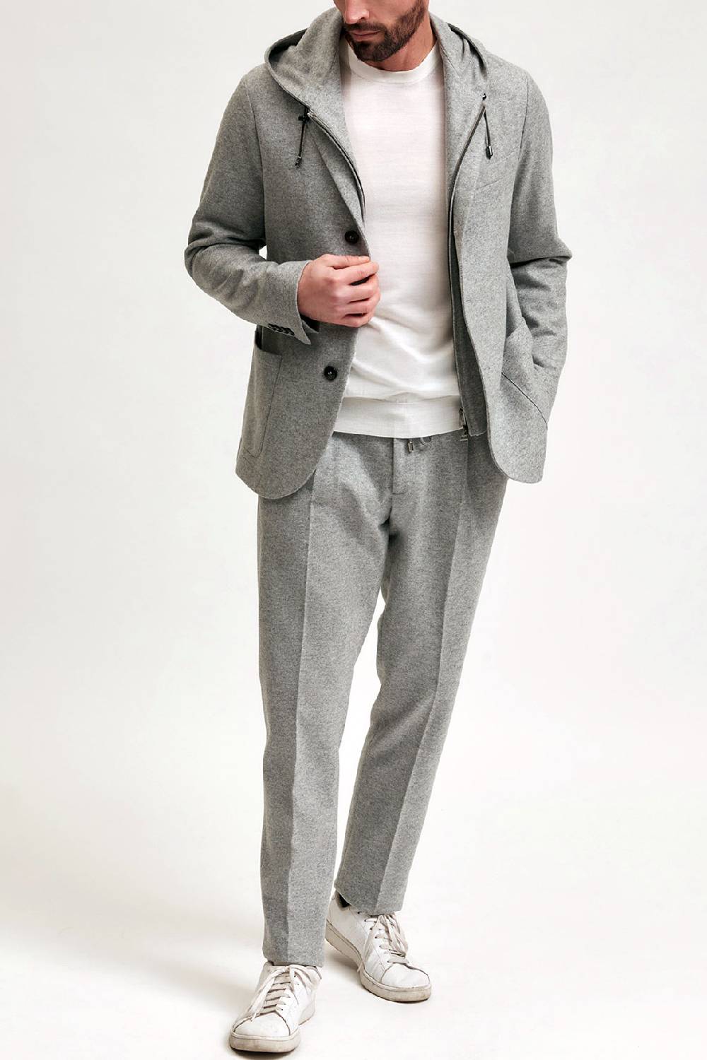 Manzoni 24 Giacca jersey in lana con davantino staccabile Outlet