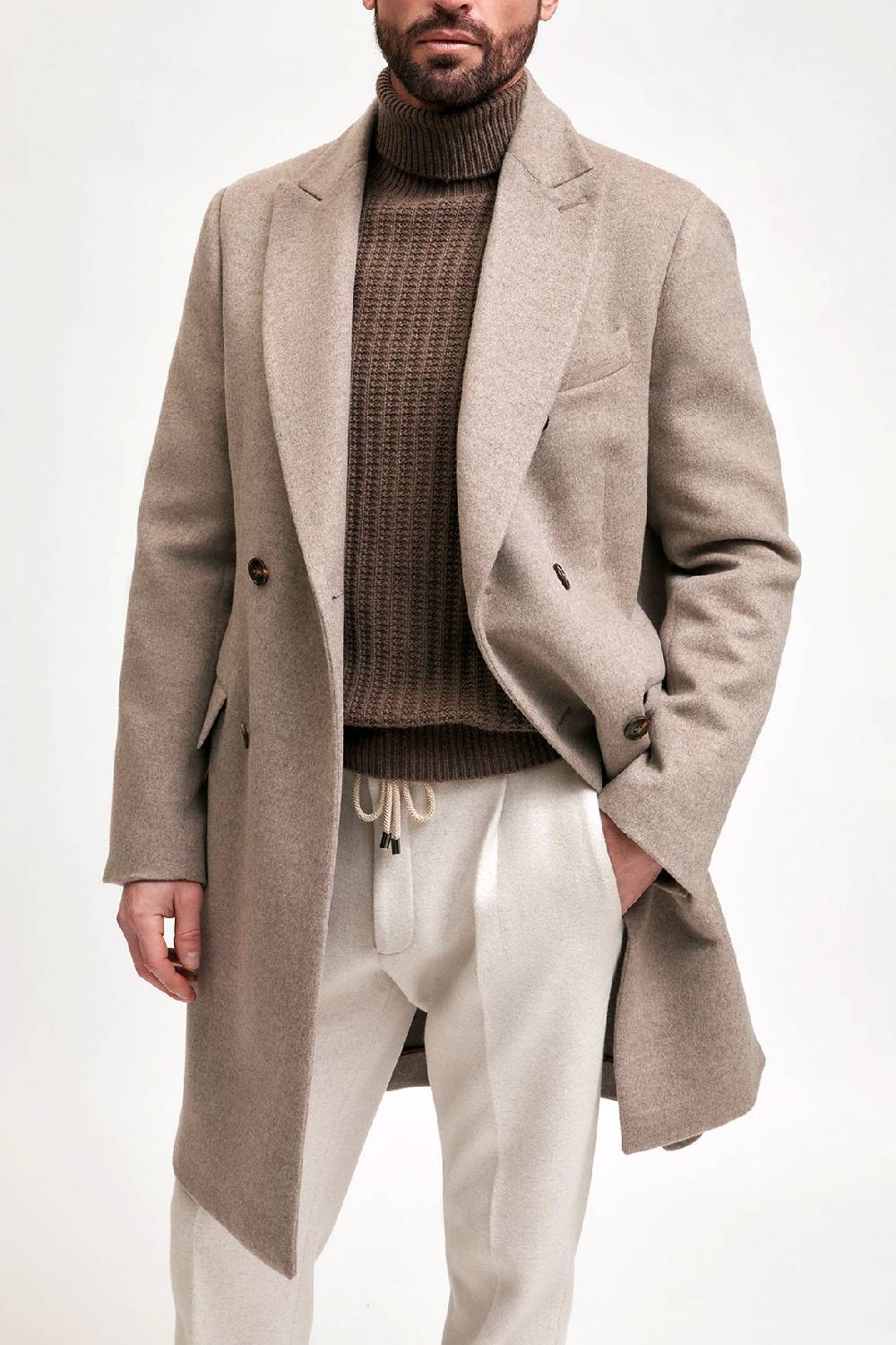 Manzoni 24 Cappotto doppiopetto in tessuto cashmere Loro Piana Saldi