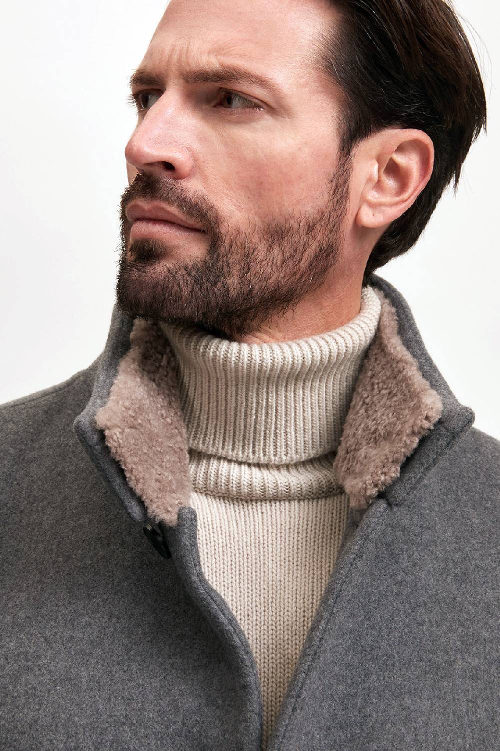 Manzoni 24 Cappotto in lana con collo in montone curly Offerte