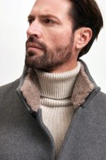 Manzoni 24 Cappotto in lana con collo in montone curly Offerte