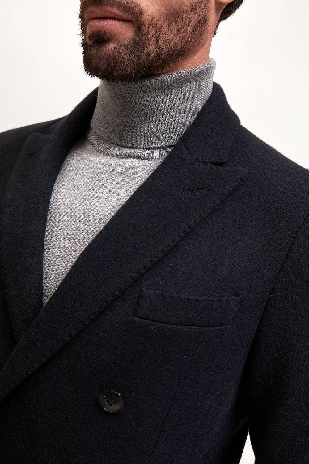 Manzoni 24 Giacca doppiopetto jersey in tessuto cashmere Loro Piana Vendita Calda