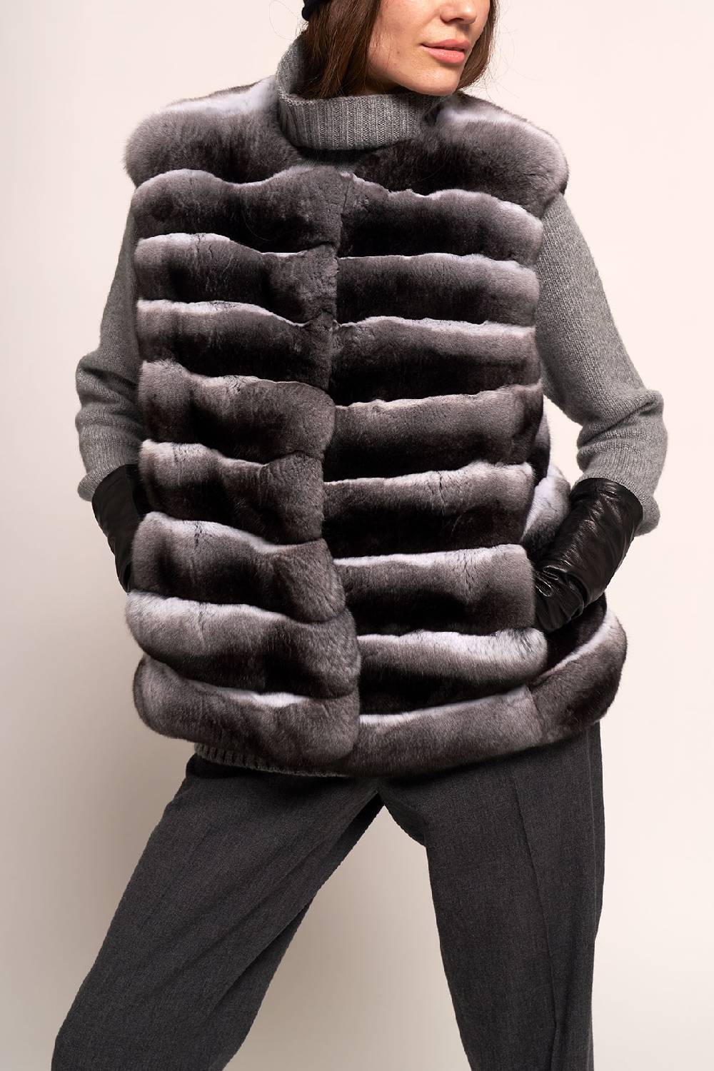 Manzoni 24 Gilet chinchilla Nuova