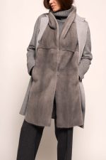 Manzoni 24 Gilet visone con tessuto cashmere Loro Piana 2025