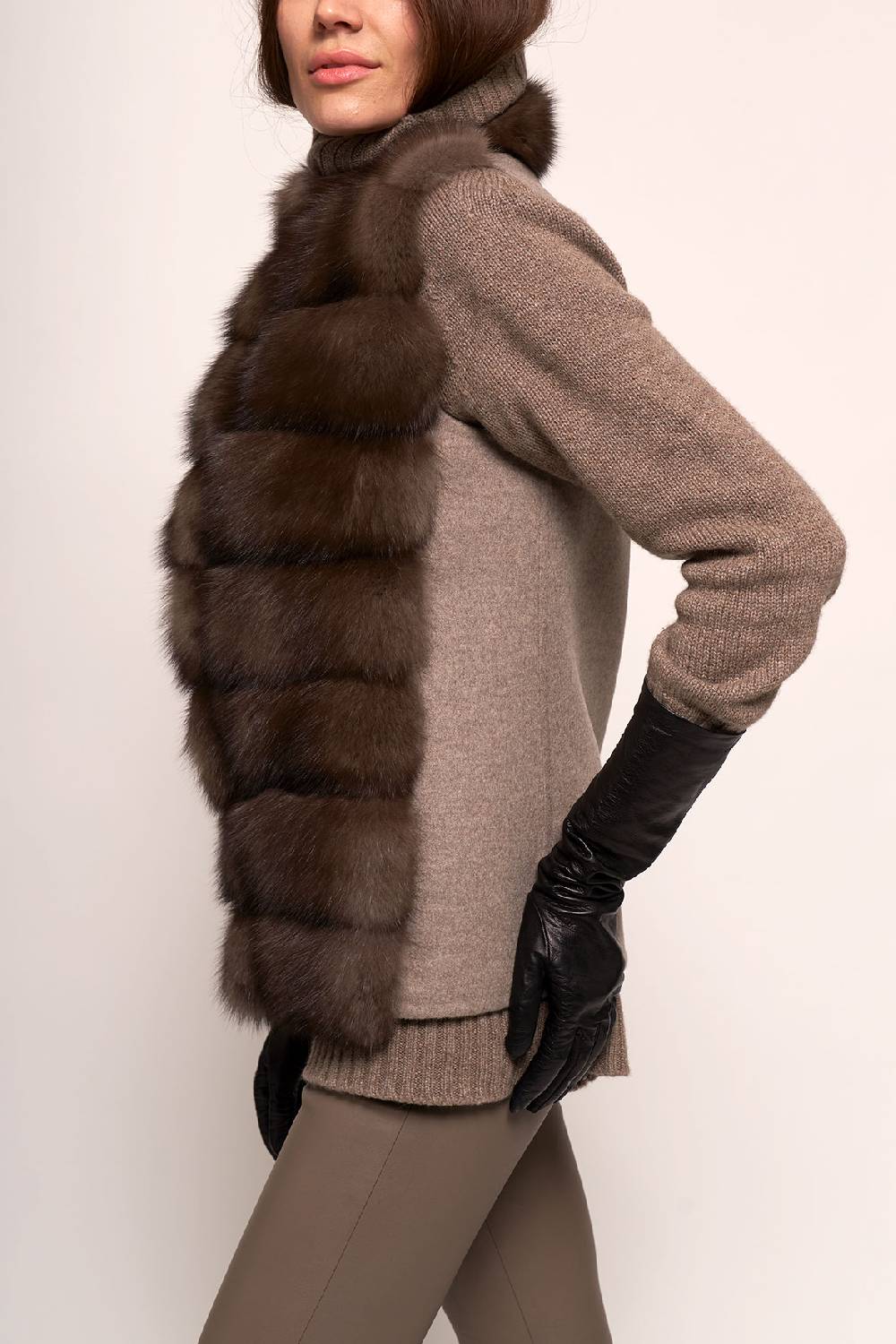Manzoni 24 Gilet zibellino con tessuto cashmere Loro Piana Italia