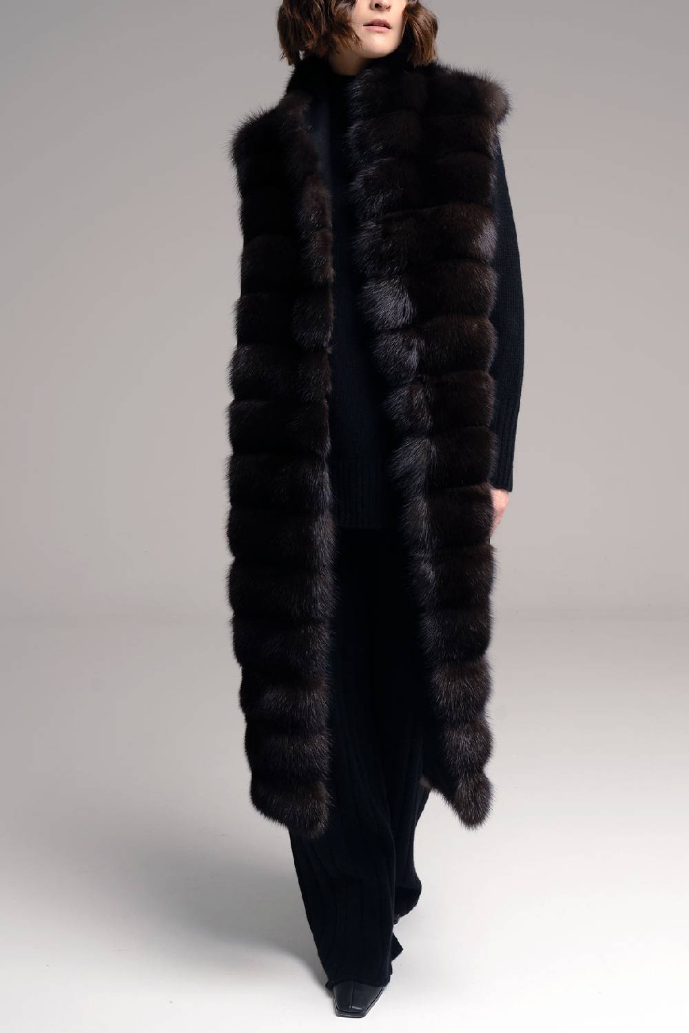 Manzoni 24 Gilet zibellino con cashmere In Linea