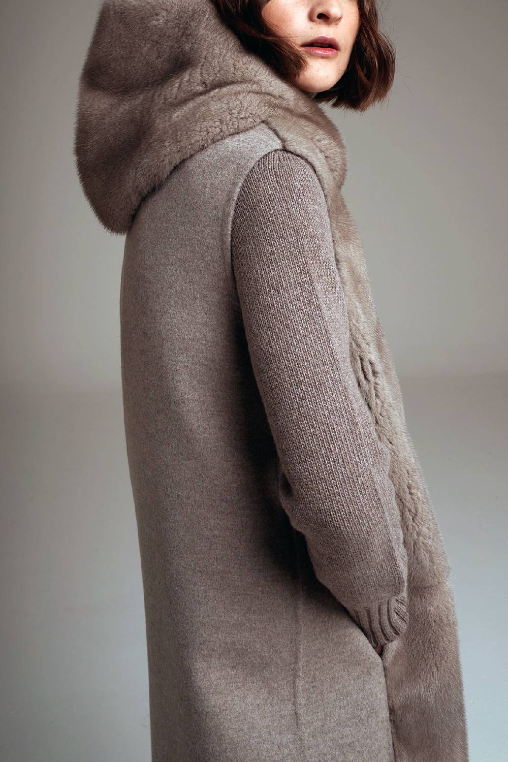 Manzoni 24 Gilet visone con tessuto cashmere Loro Piana Qualità