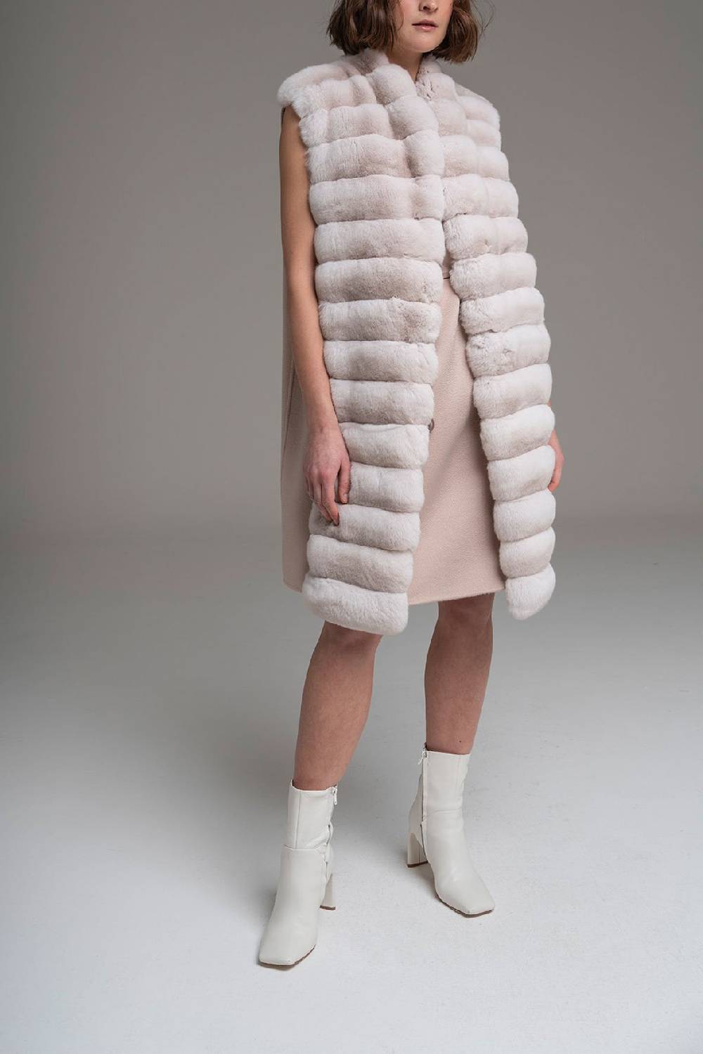 Manzoni 24 Gilet chinchilla con cashmere Spedizione Gratuita