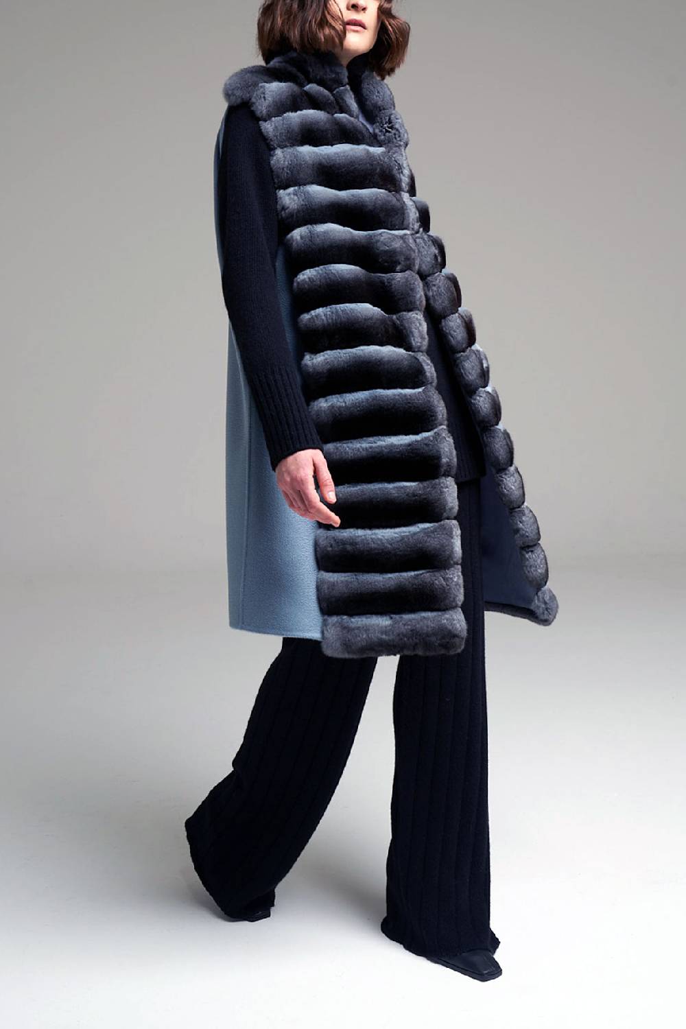 Manzoni 24 Gilet chinchilla con cashmere Spedizione Gratuita