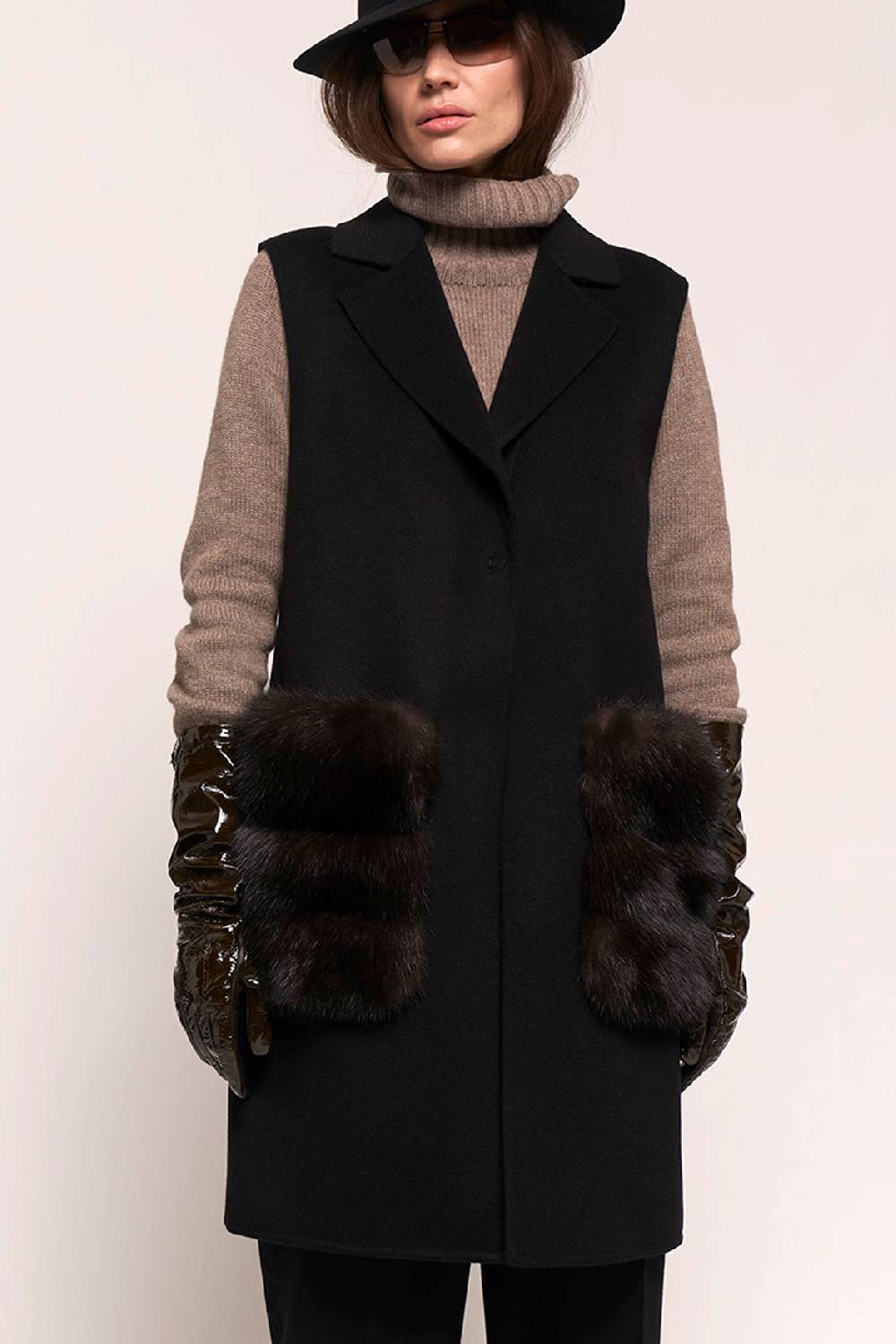 Manzoni 24 Gilet in tessuto cashmere Loro Piana con tasche zibellino Pezzi Unici