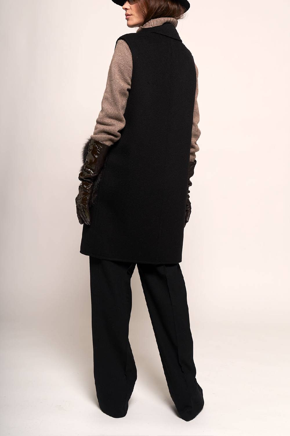 Manzoni 24 Gilet in tessuto cashmere Loro Piana con tasche zibellino Pezzi Unici