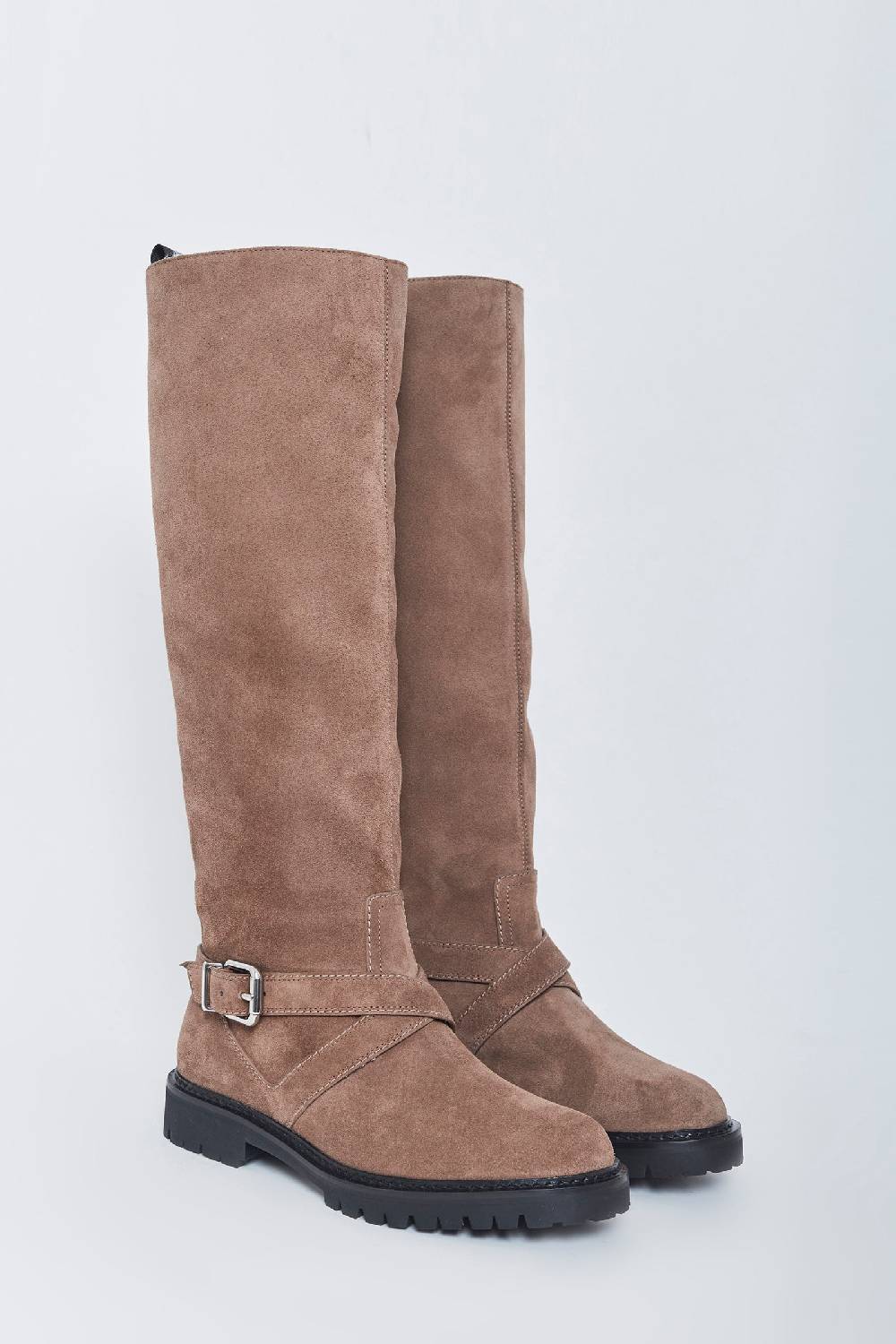 ﻿Kalliste K35 BIKER BOOTS VELOUR FANGO Consegna Veloce