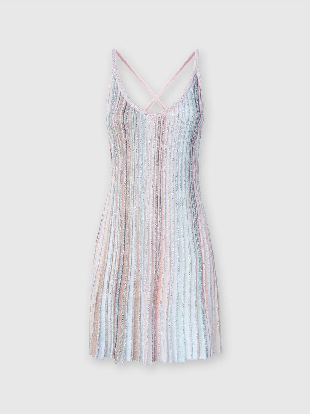﻿Missoni Mini-abito in maglia a righe verticali con paillettes Consegna Veloce