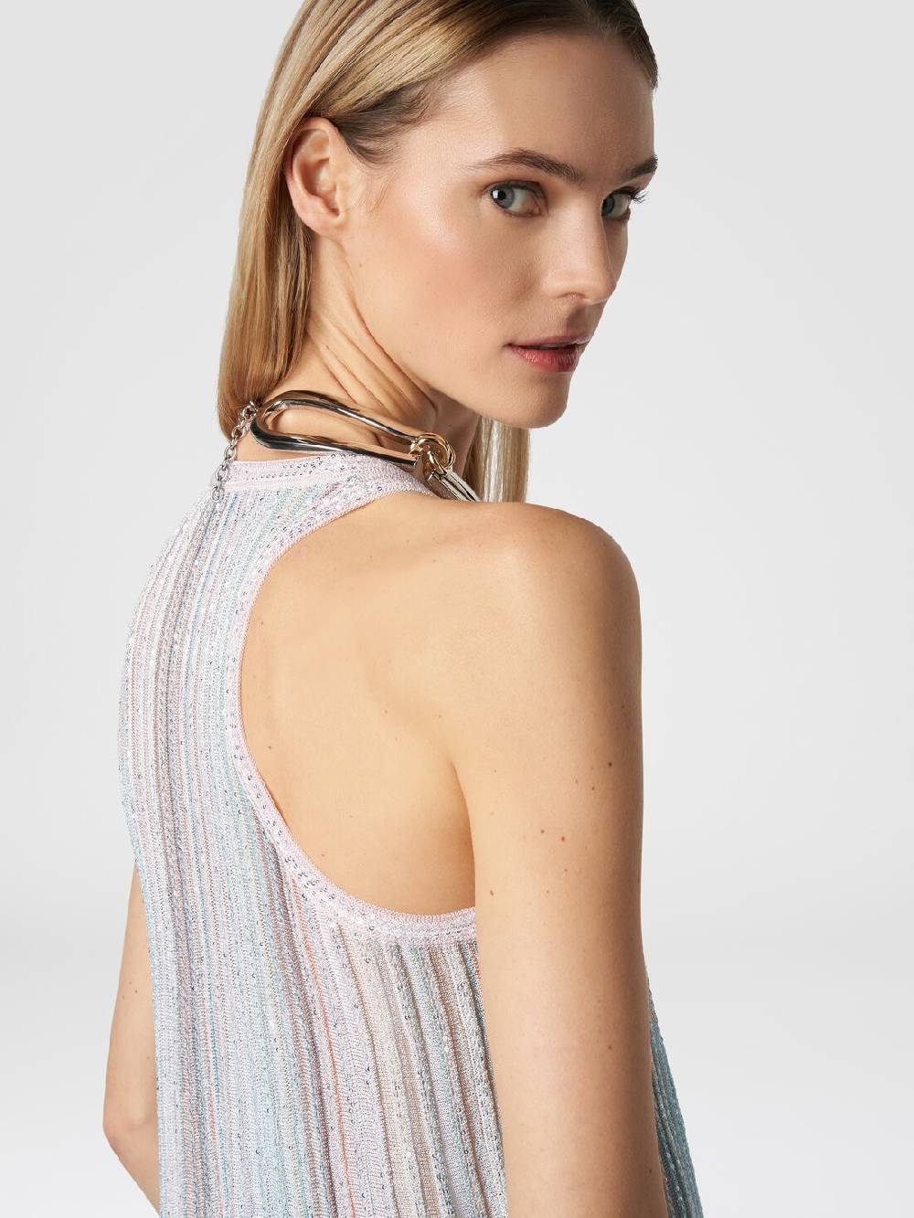 Missoni Canottiera in maglia a righe verticali con paillettes Promozione Limitata