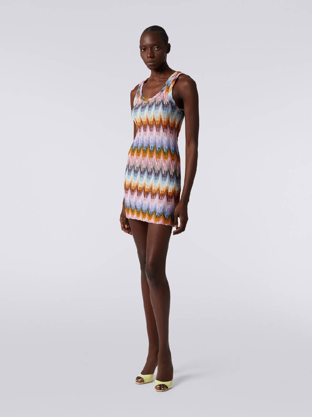 Missoni Mini-abito smanicato in viscosa zig zag con lurex Fino Al -60%