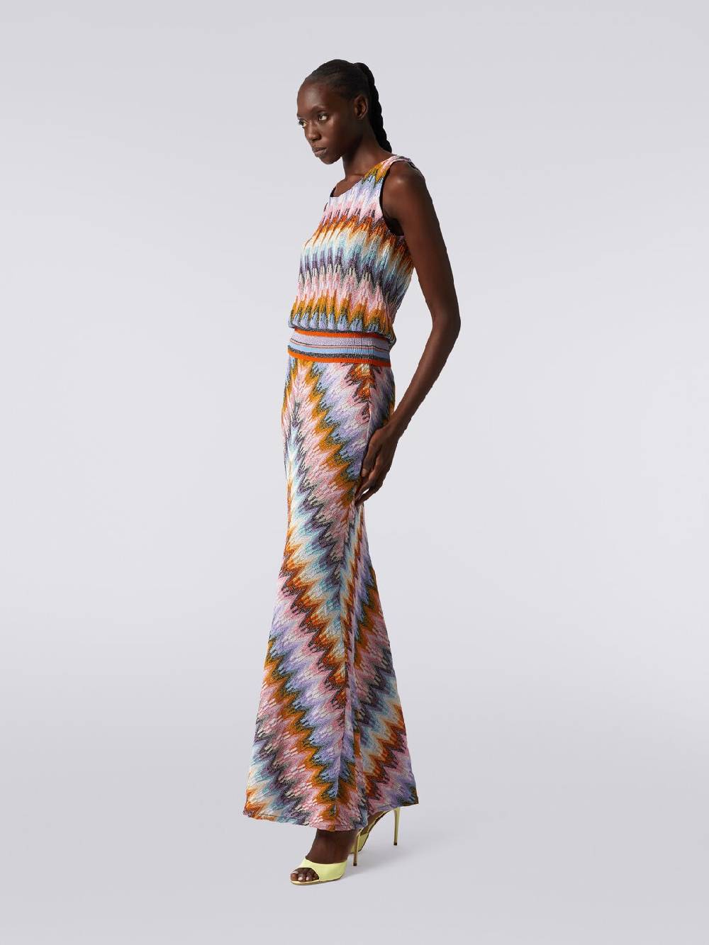 Missoni Gonna lunga svasata in viscosa zig zag con lurex Shopping Online