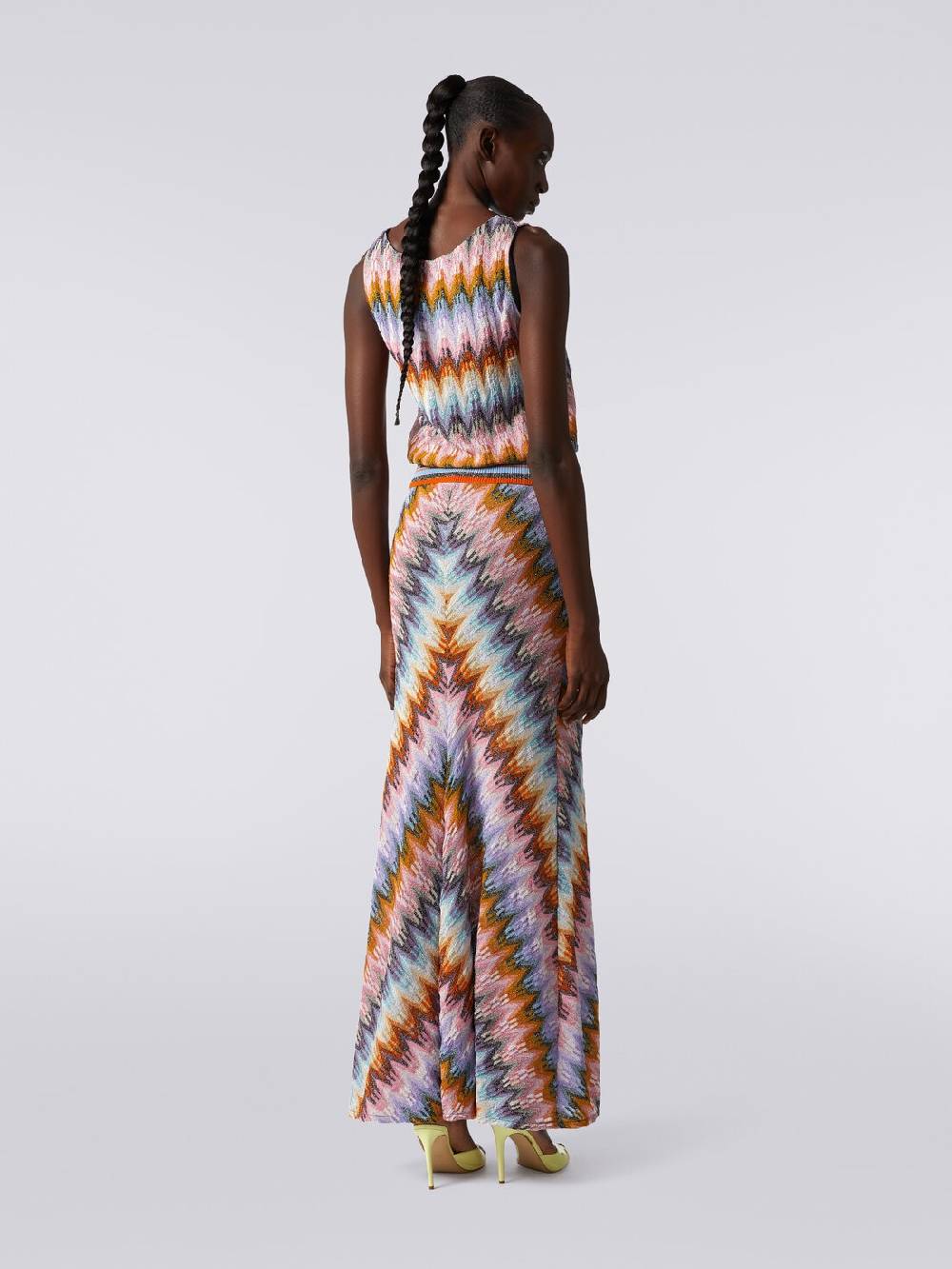 Missoni Gonna lunga svasata in viscosa zig zag con lurex Shopping Online
