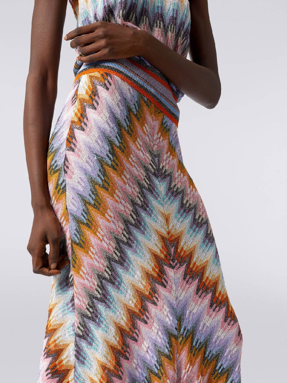 Missoni Gonna lunga svasata in viscosa zig zag con lurex Shopping Online