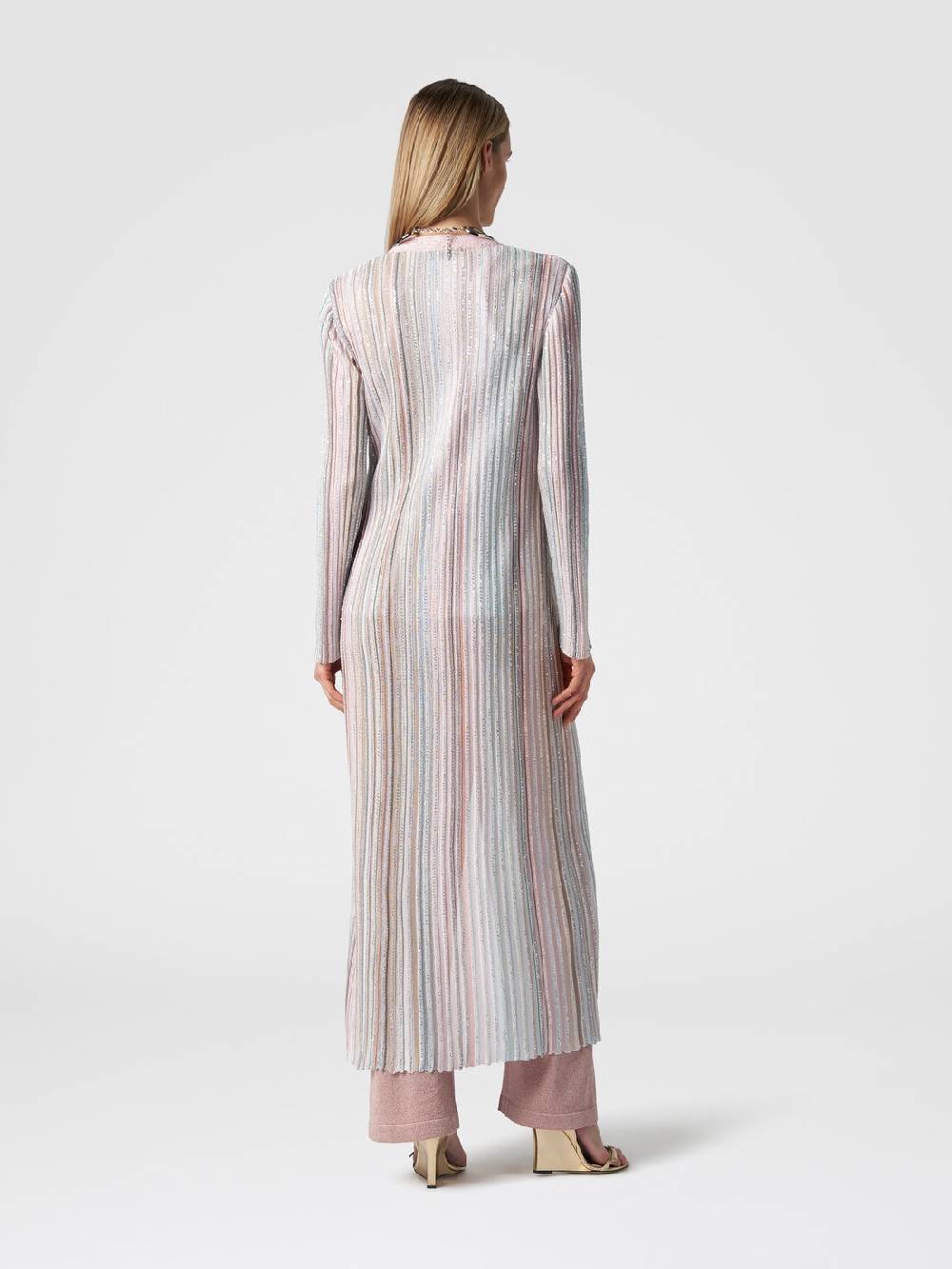 Missoni Cardigan lungo in maglia con righe verticali e paillettes Affare Del Giorno