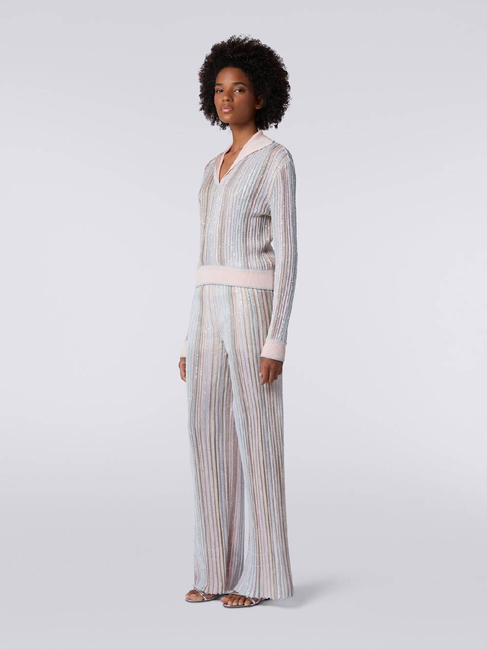 Missoni Top a maniche lunghe con righe verticali e paillettes Prezzo Ridotto