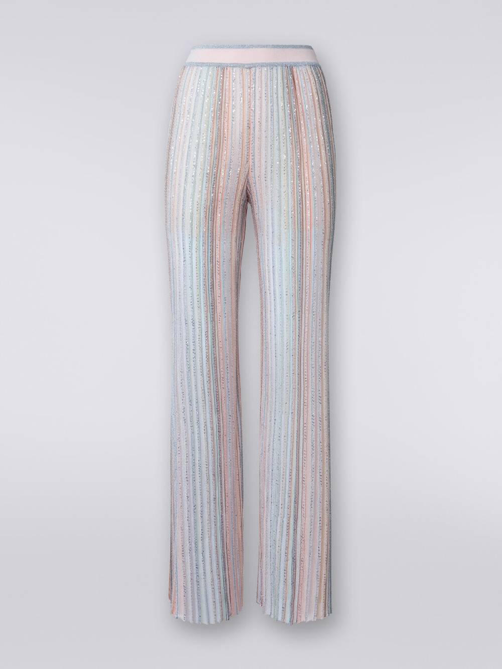 Missoni Pantaloni in maglia a righe verticali con paillettes Sottocosto