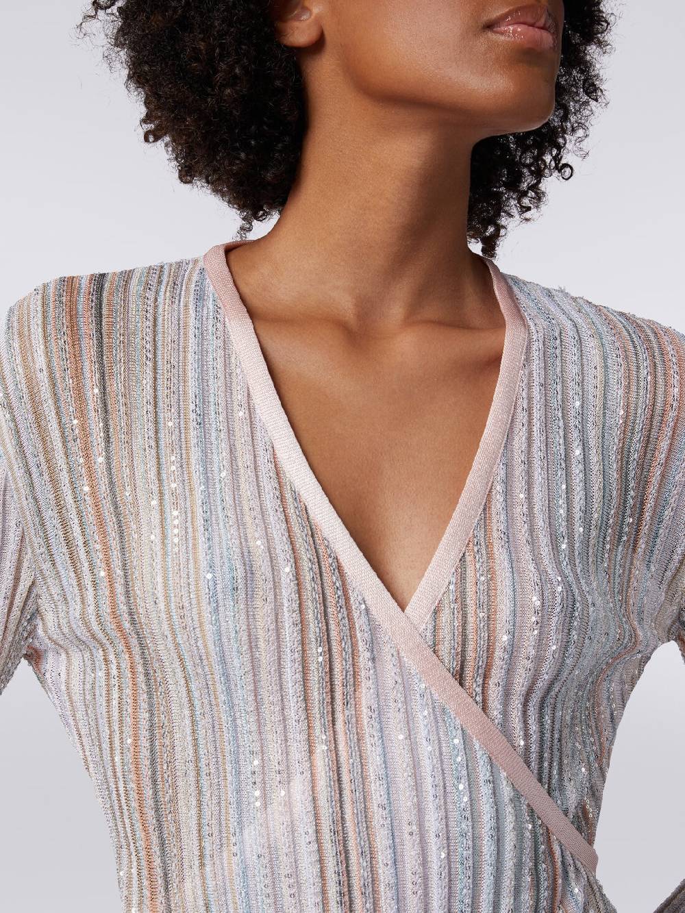 Missoni Abito lungo con chiusura a portafoglio e paillettes Convenienza