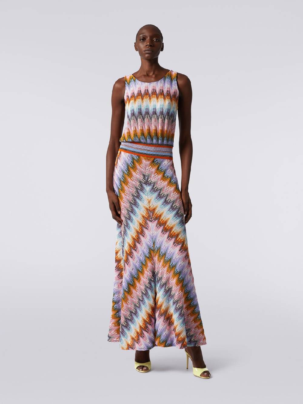 Missoni Top senza maniche in viscosa zig zag con lurex Presa