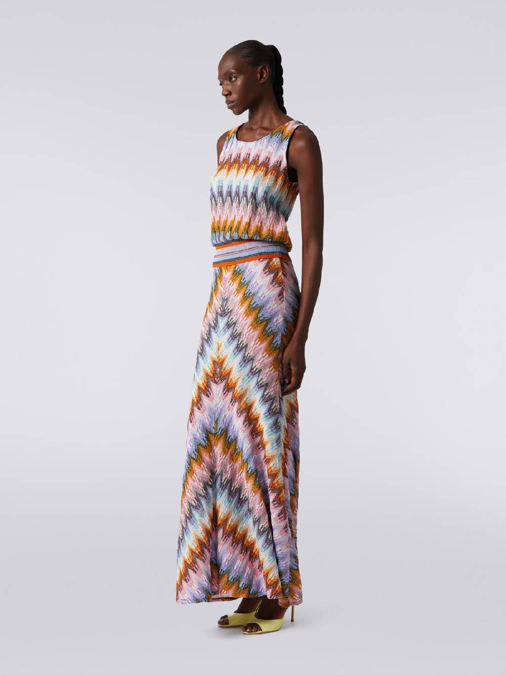 Missoni Top senza maniche in viscosa zig zag con lurex Presa