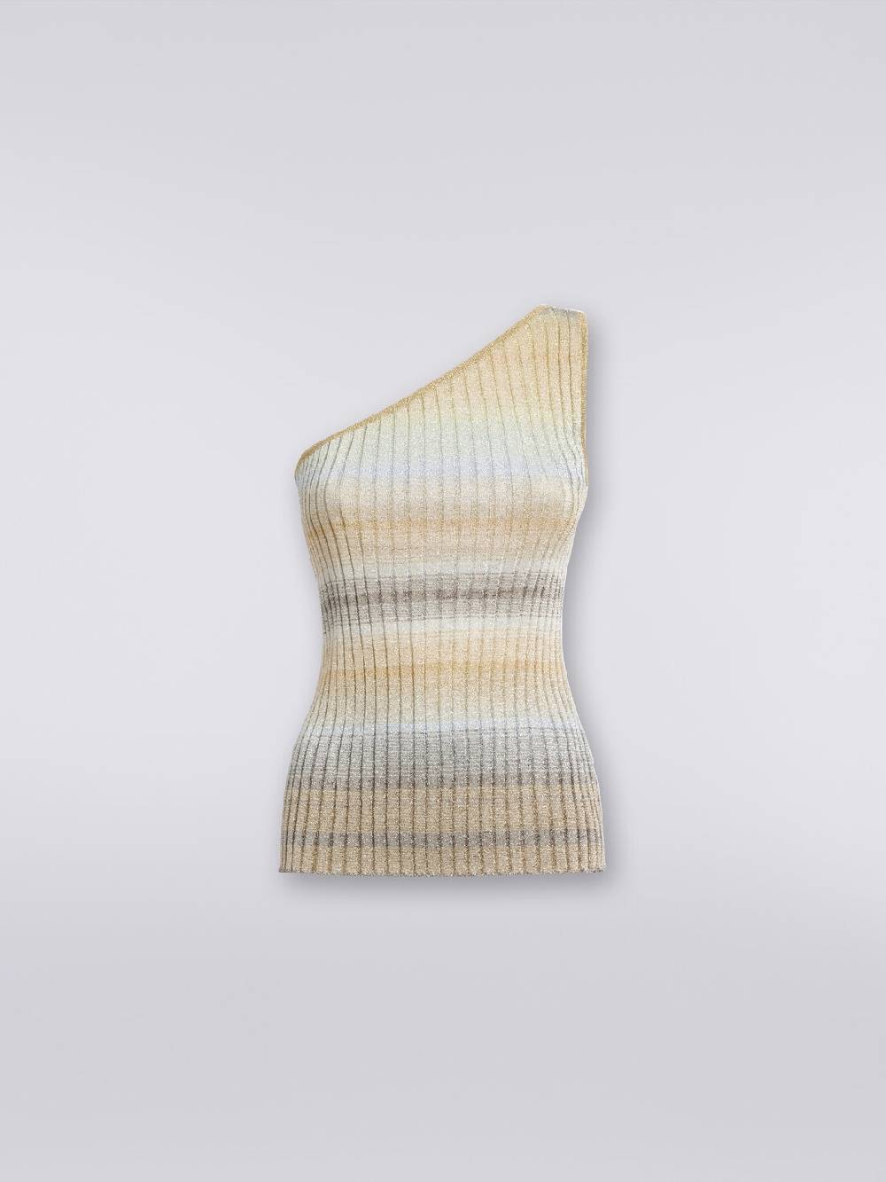 Missoni Top monospalla in viscosa lamé a costine Sconto