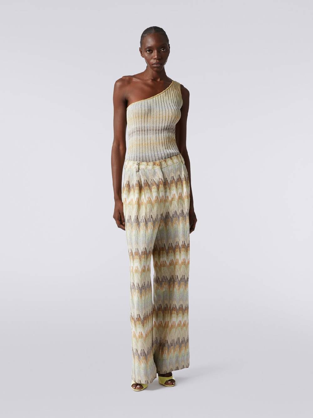 Missoni Pantaloni classici in viscosa zig zag con lurex Offerta