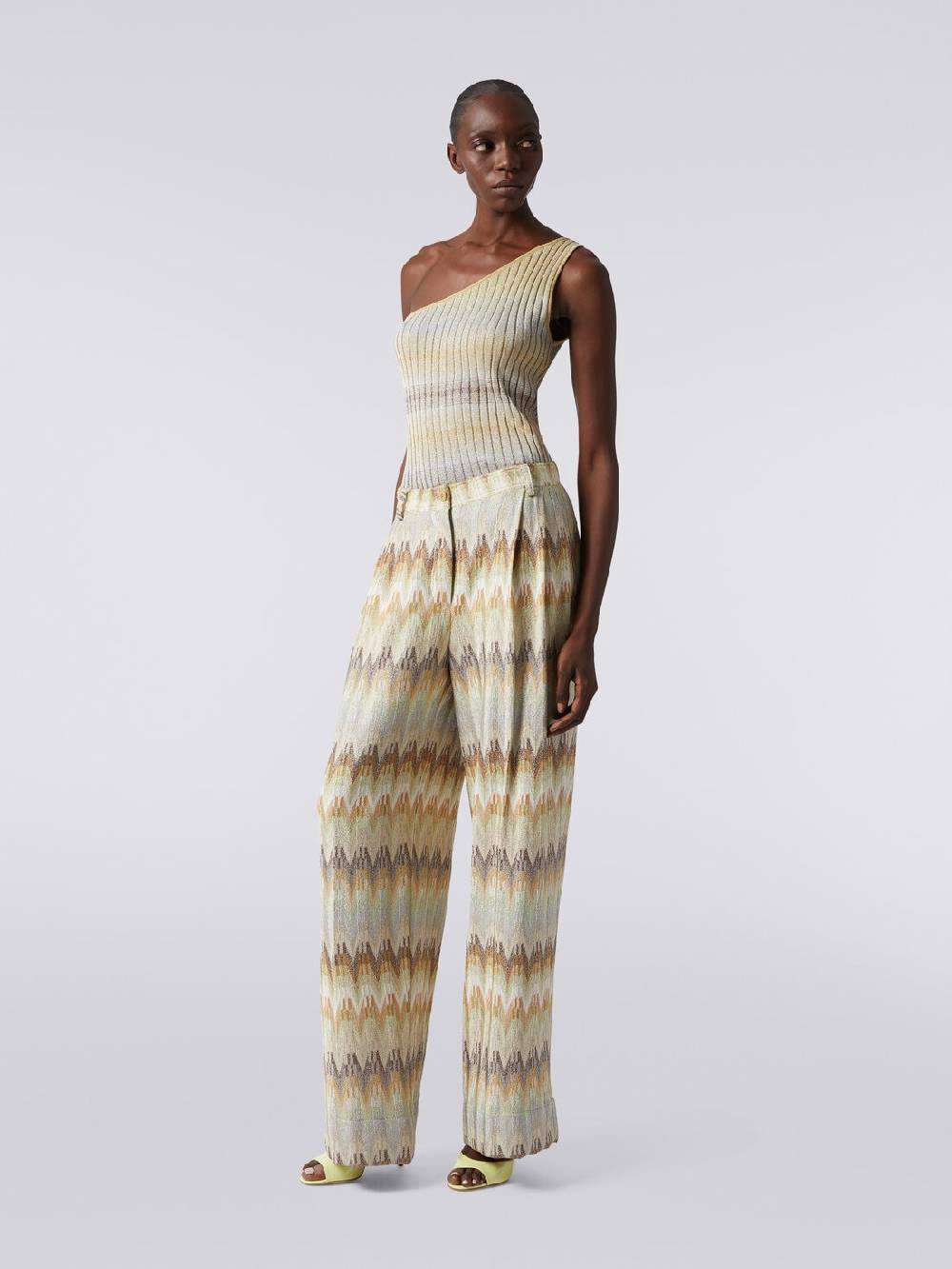 Missoni Pantaloni classici in viscosa zig zag con lurex Offerta