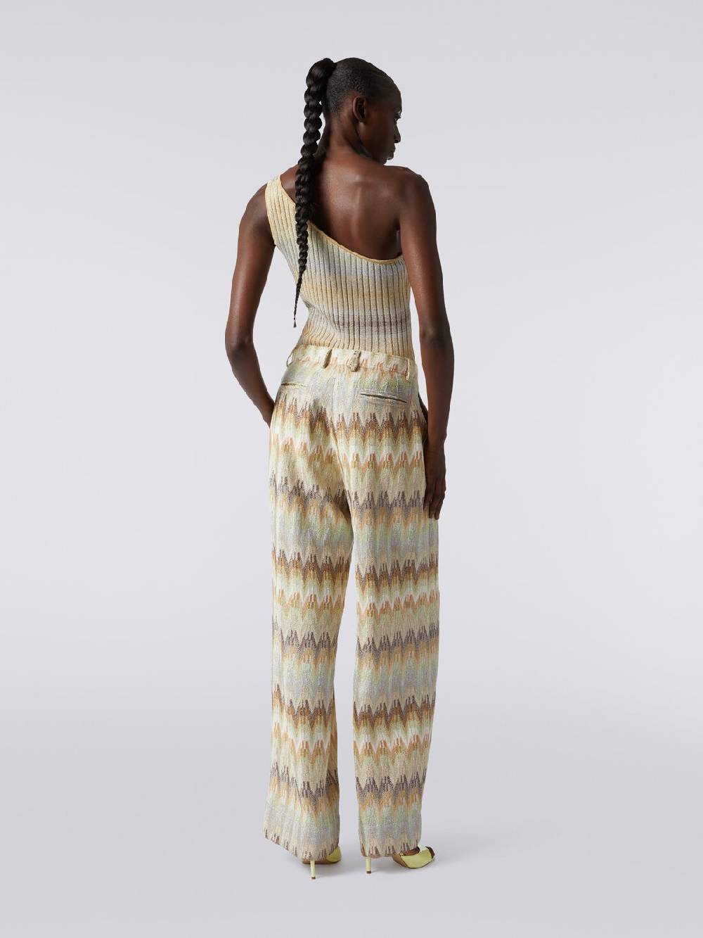 Missoni Pantaloni classici in viscosa zig zag con lurex Offerta