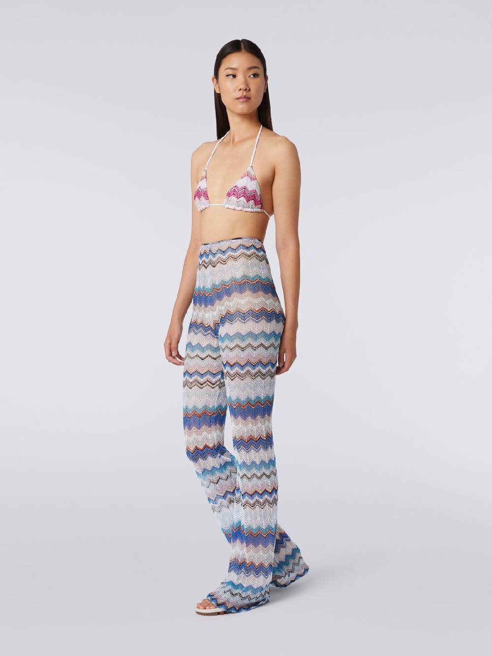 Missoni Pantaloni copricostume in crochet zig zag con lurex Vendita Calda