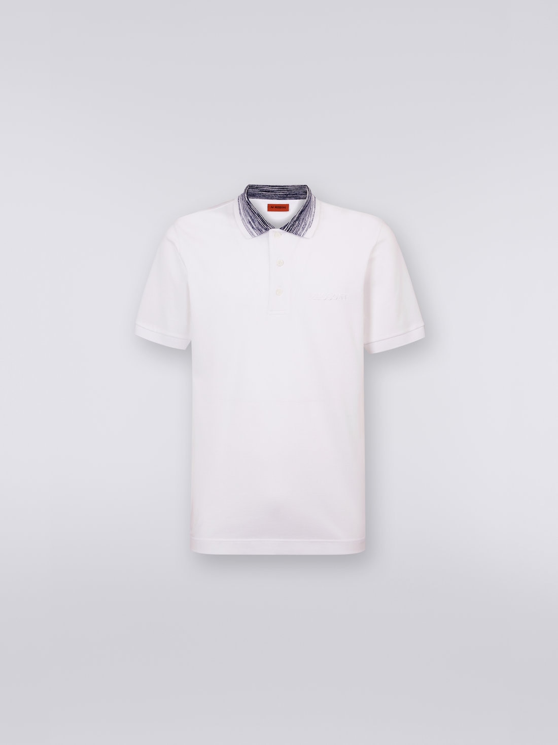 Missoni Polo in cotone con colletto fiammato e scritta logo In Saldo