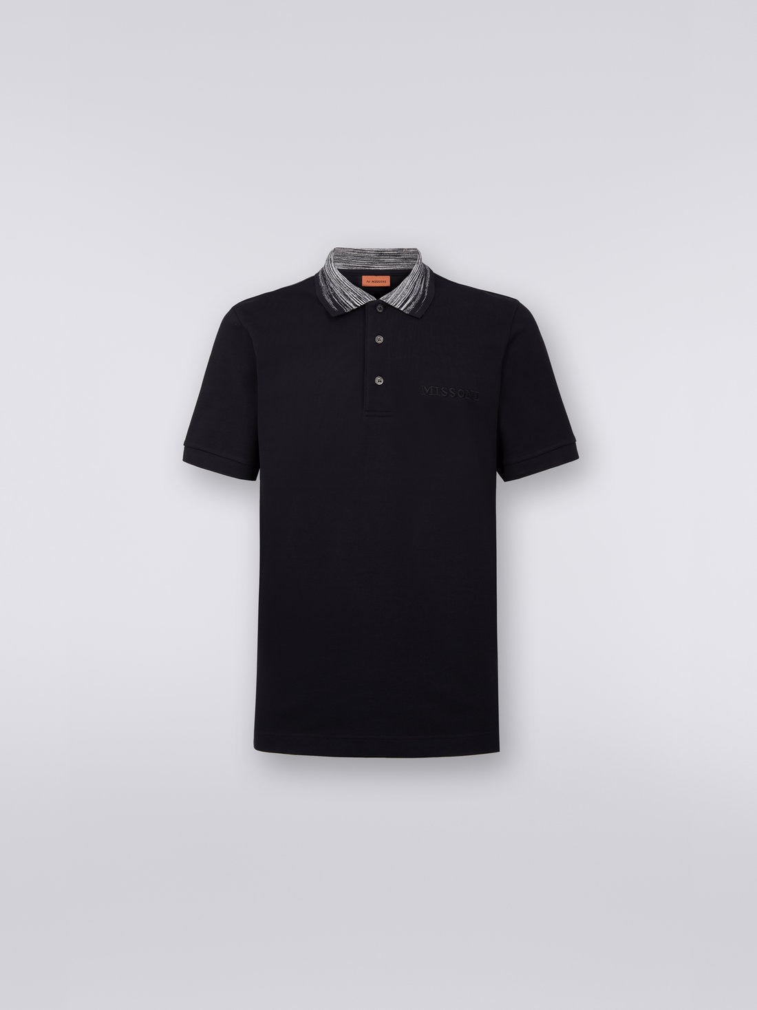 Missoni Polo in cotone con colletto fiammato e scritta logo Nuova