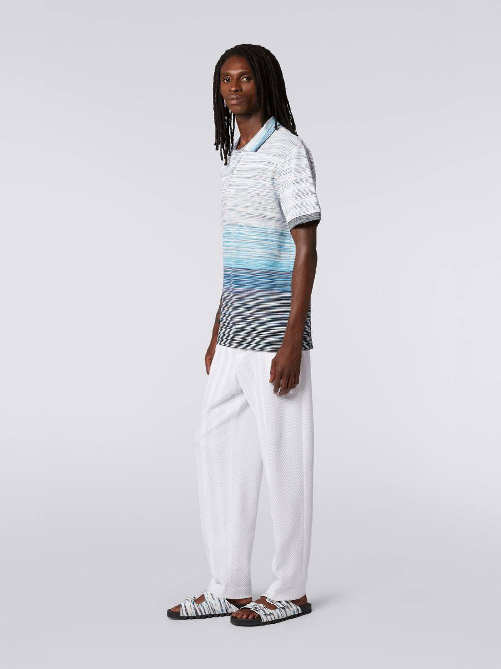 Missoni Polo in piquet di cotone fiammato Italy