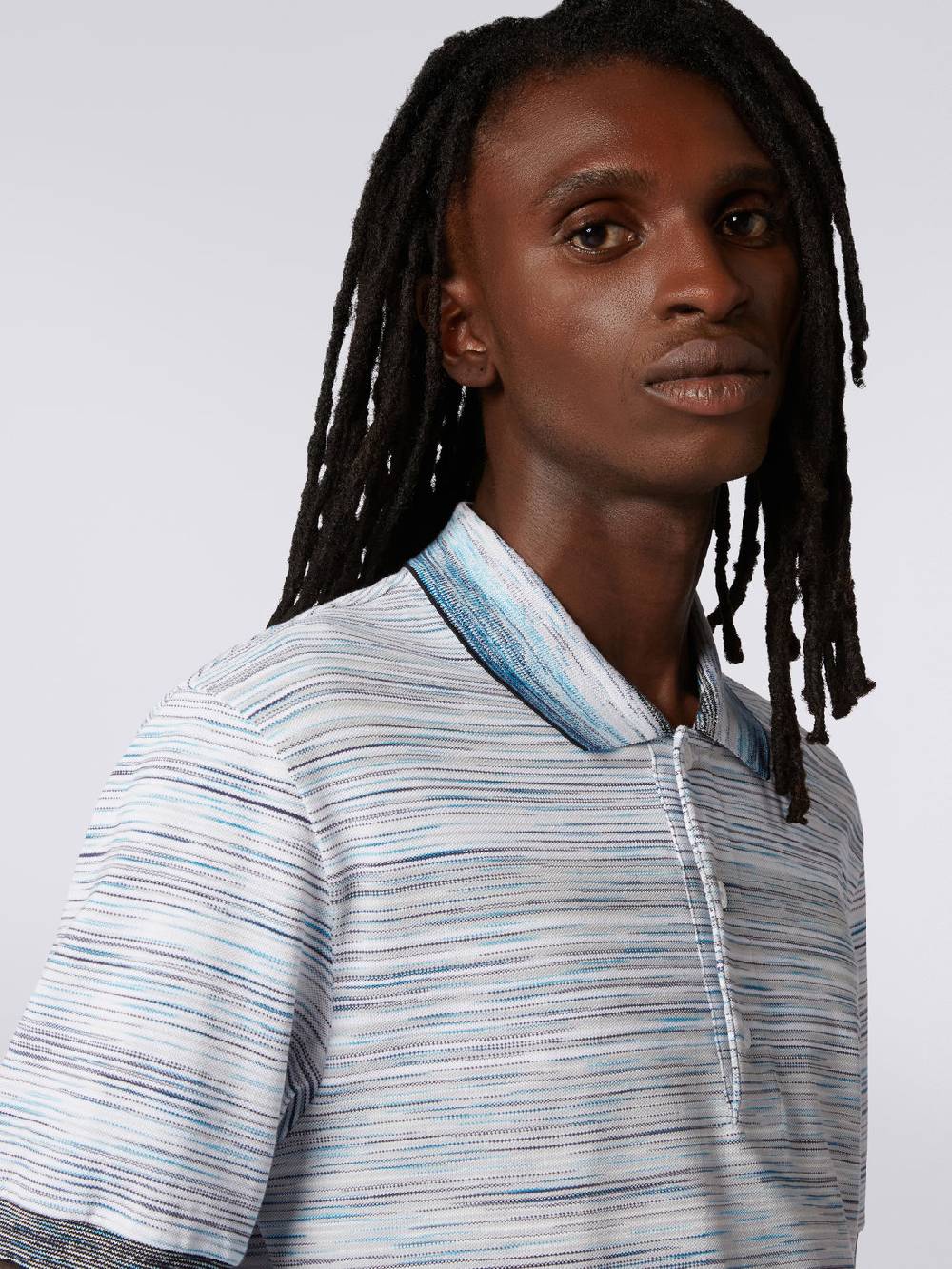 Missoni Polo in piquet di cotone fiammato Italy