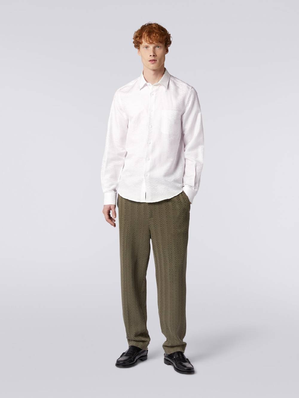 Missoni Camicia a maniche lunghe in misto cotone con motivo zig zag Italia