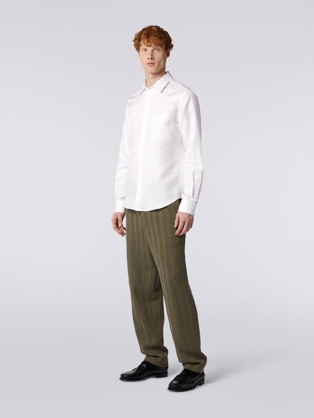 Missoni Camicia a maniche lunghe in misto cotone con motivo zig zag Italia