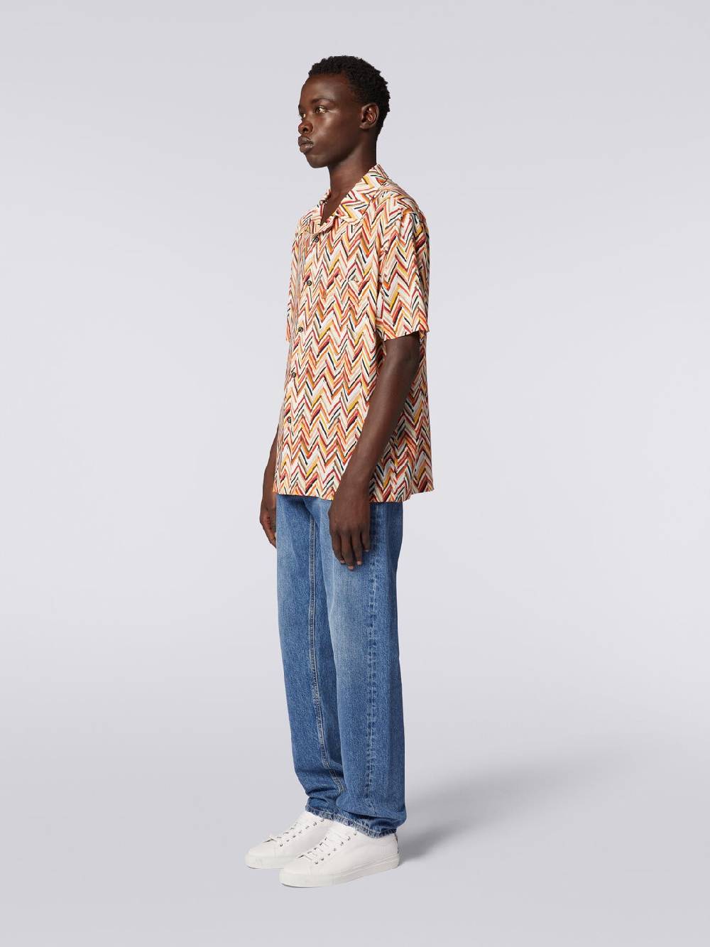Missoni Camicia a maniche corte in viscosa con stampa zig zag In Linea