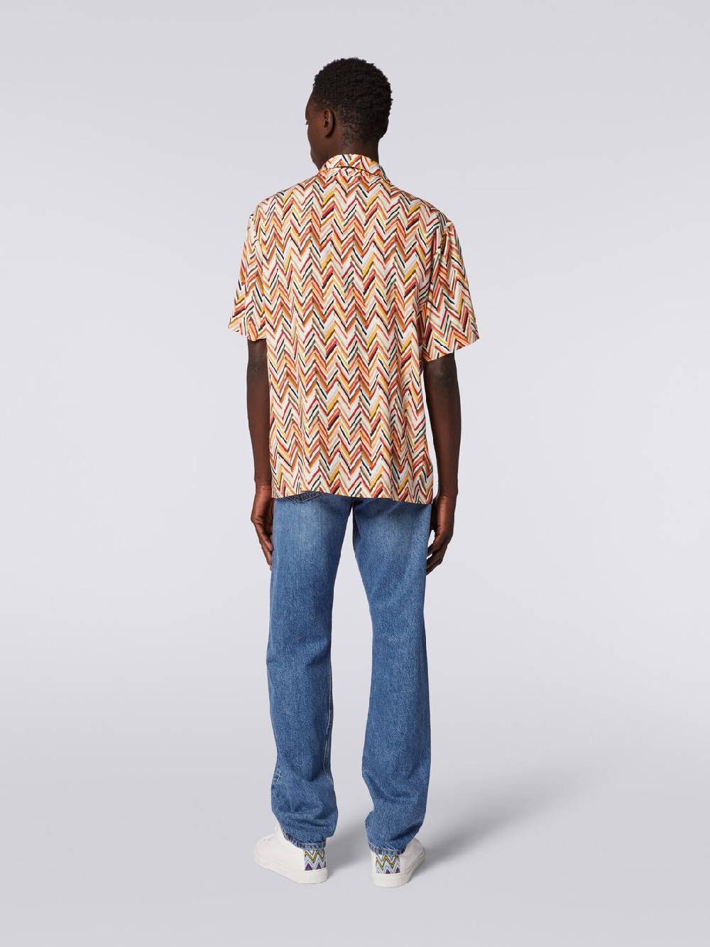 Missoni Camicia a maniche corte in viscosa con stampa zig zag In Linea