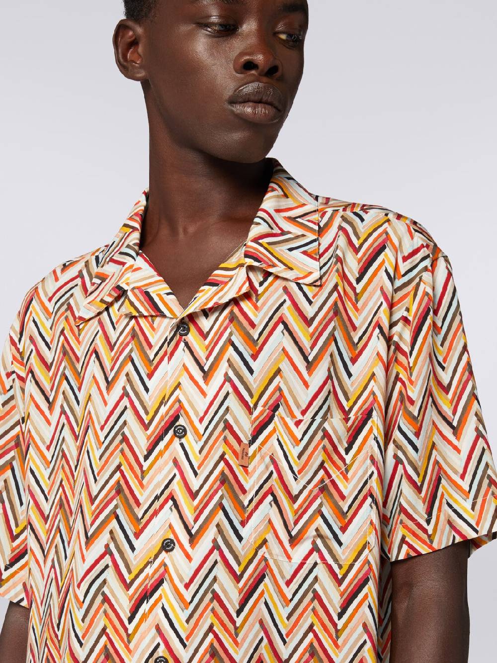 Missoni Camicia a maniche corte in viscosa con stampa zig zag In Linea