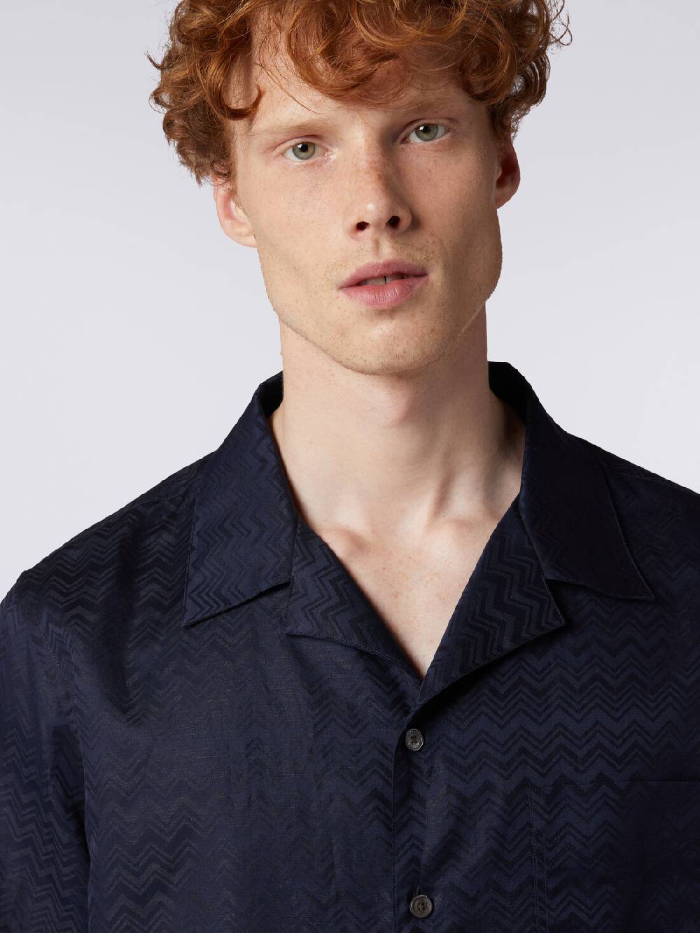 Missoni Camicia a maniche corte modello bowling in misto cotone chevron Acquista Ora