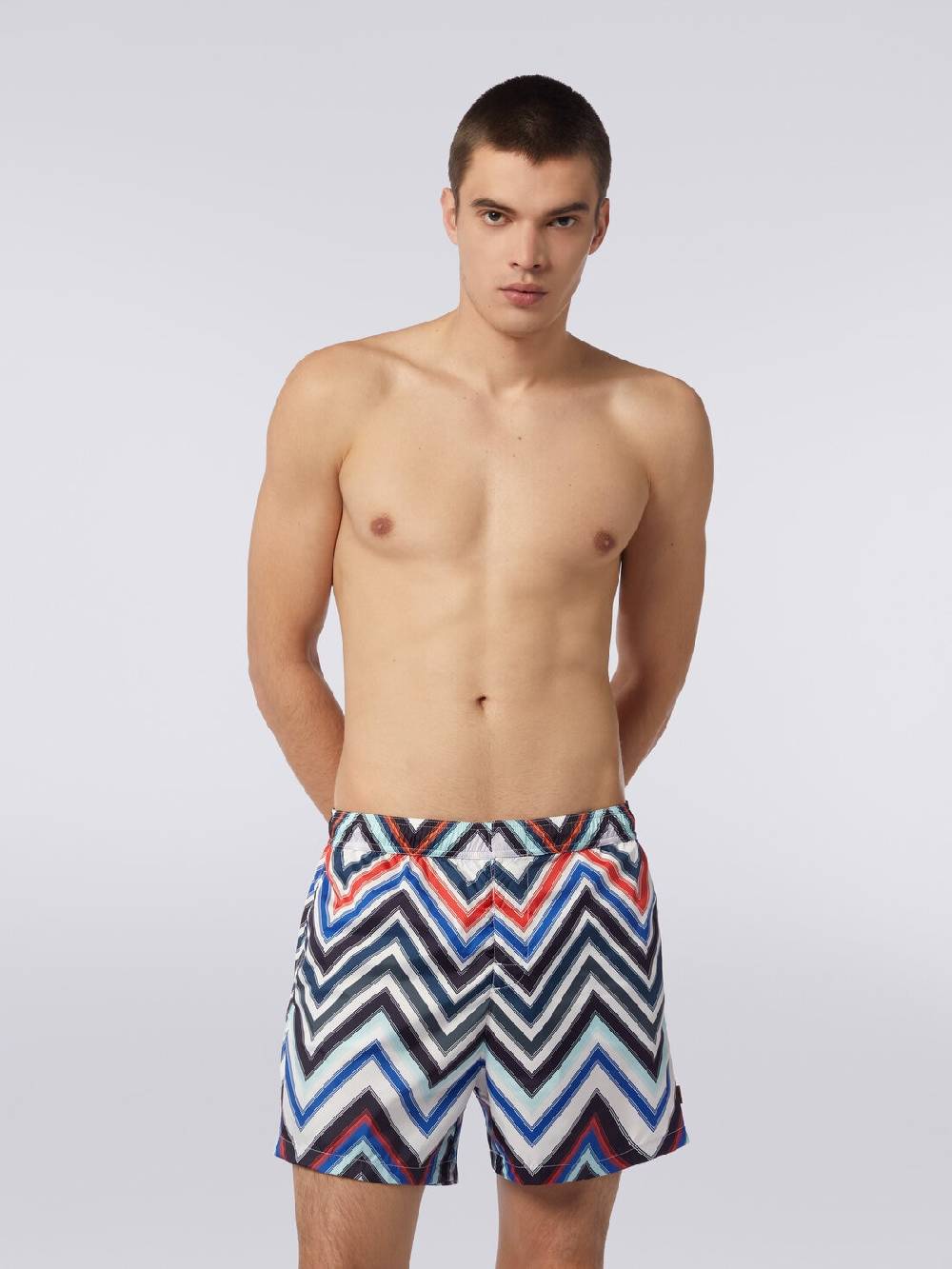 Missoni Boxer mare in nylon con macro-zig zag in gradazione Consegna Veloce