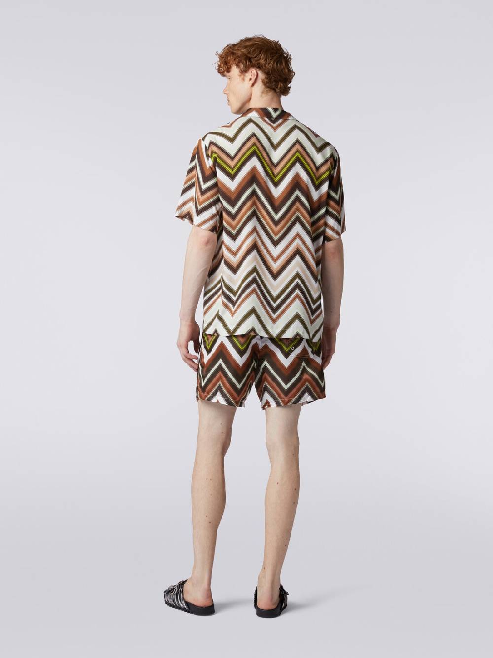 Missoni Camicia a maniche corte in viscosa con stampa chevron Promozione Limitata